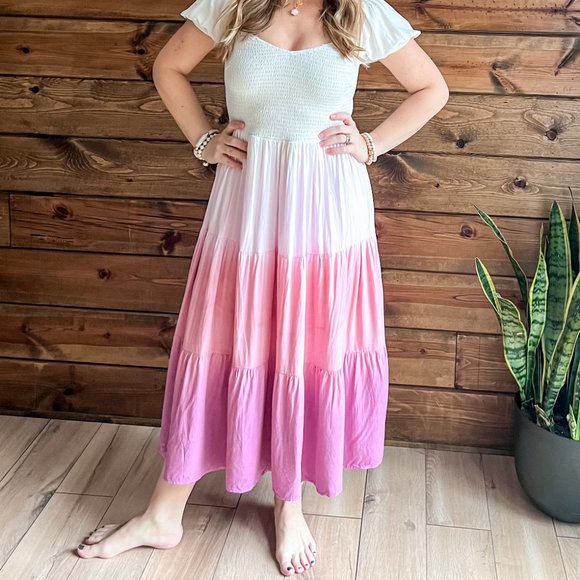 THE CALLIE PINK OMBRE DRESS - Picture 10 of 12